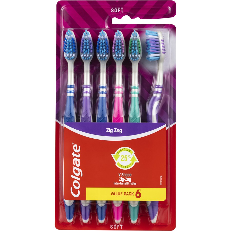 Colgate Toothbrush ZigZag Soft 6pk