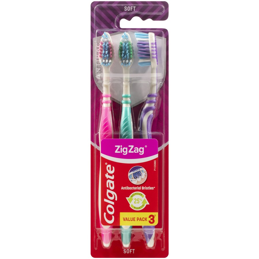 Colgate Toothbrush Zig Zag Soft 3pk