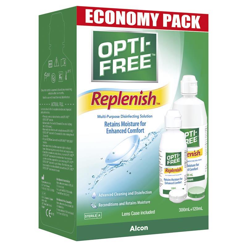 Opti-free Contact Solution Replenish Economy Pack 300ml/120ml