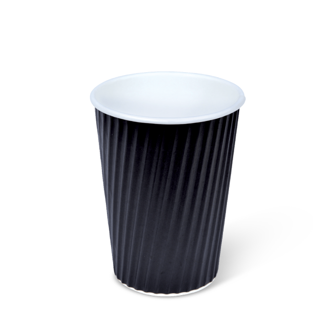 Detpak Black Ripple Cup 12oz 40pk