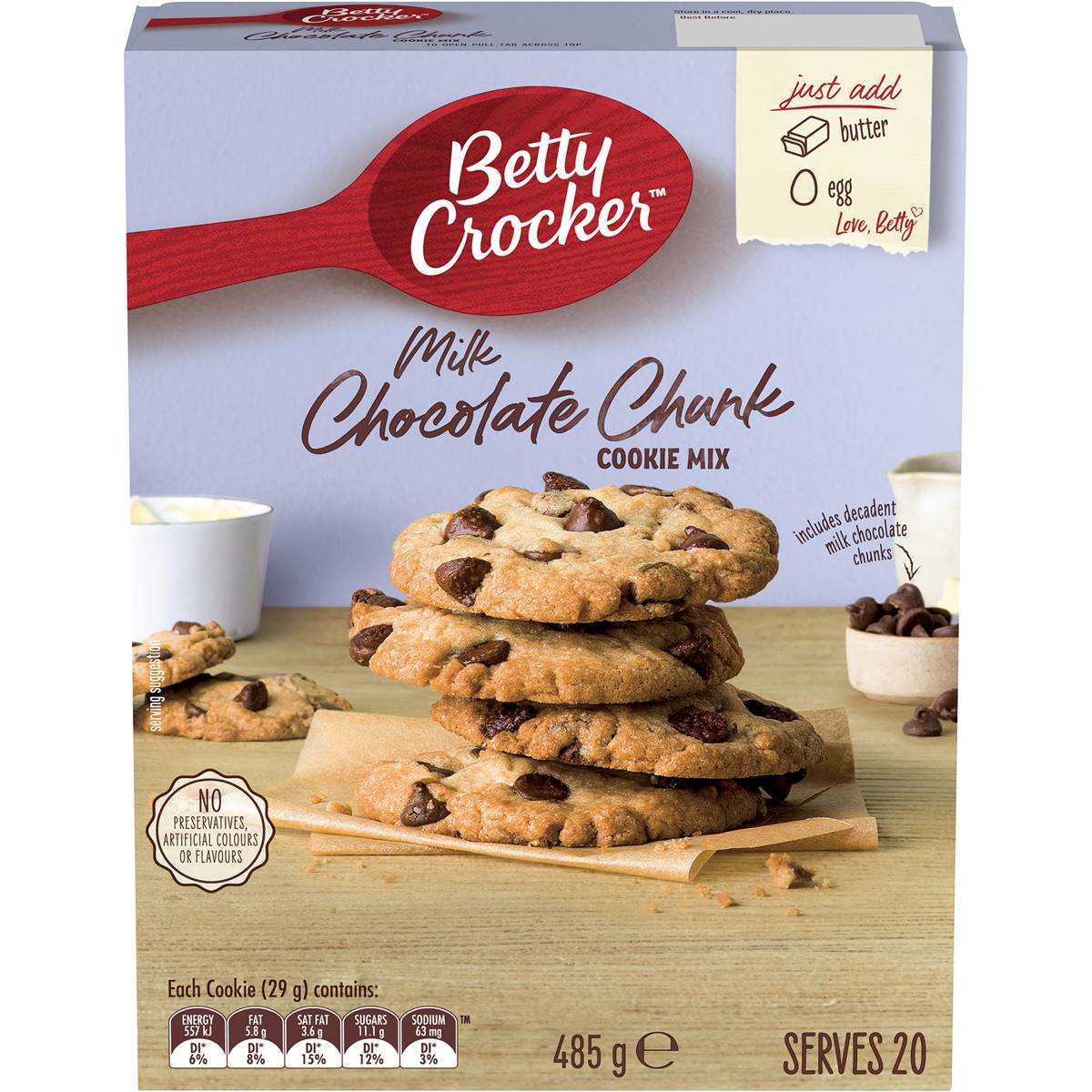 Betty Crocker Cookie Mix Milk Choc Chunk 485g