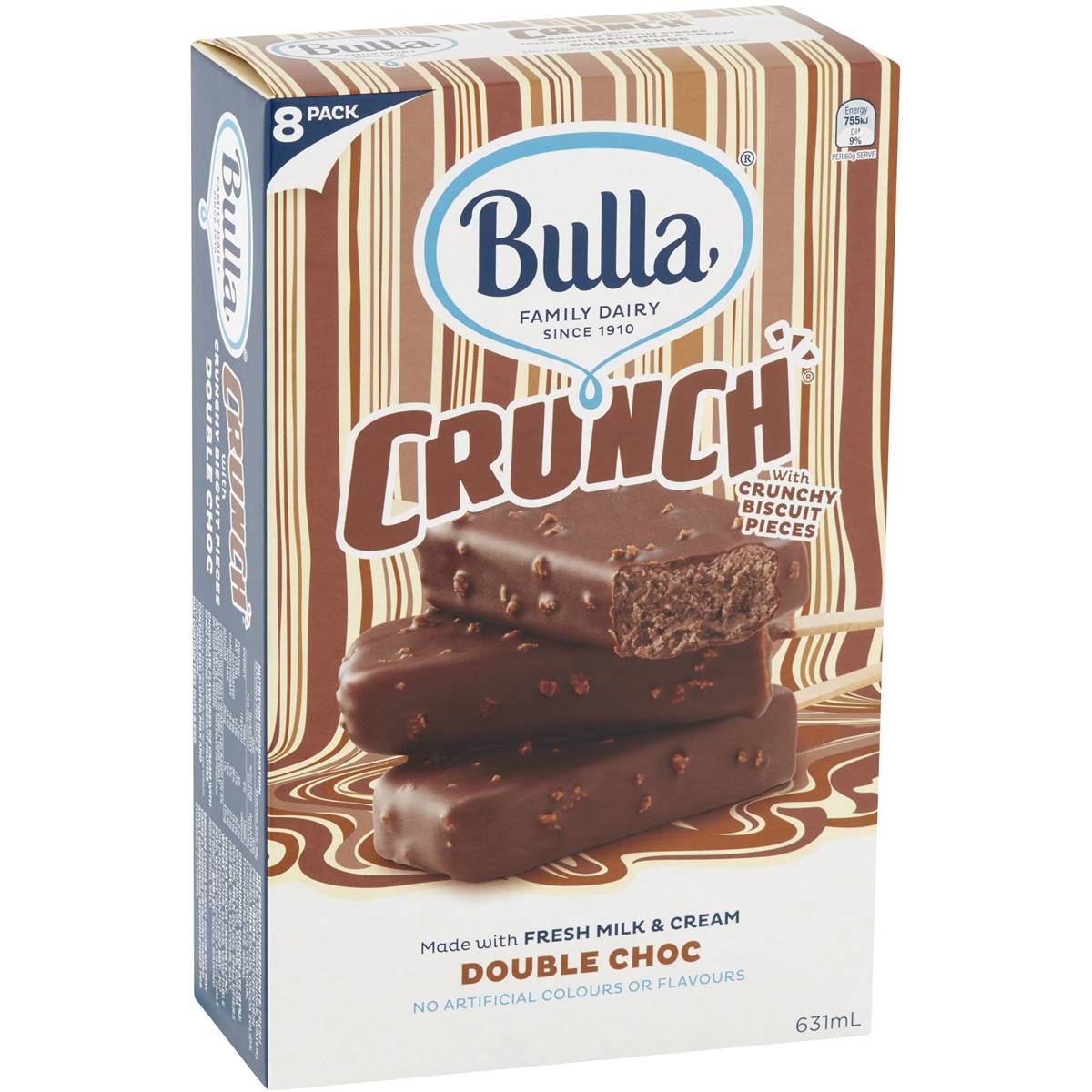 Bulla Crunch Icecreams Double Choc 8pk
