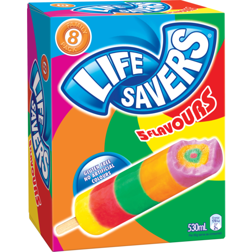 Peters Life Savers Icy Pole 5 Flavours 8pk