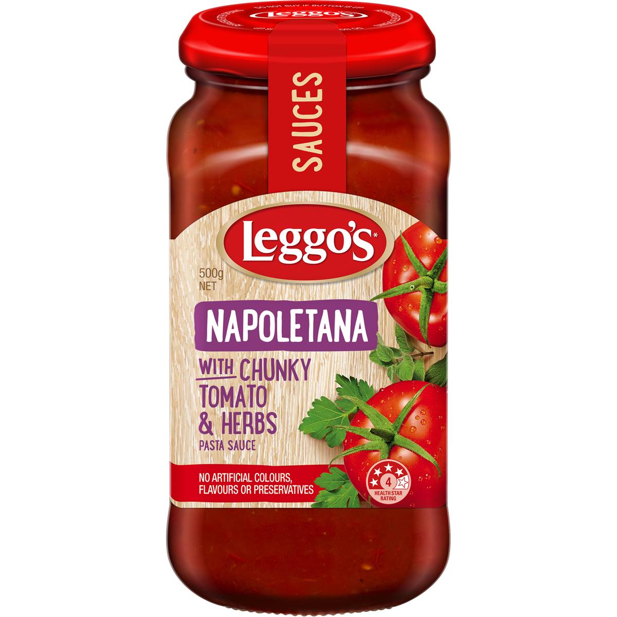 Leggos Pasta Sauce Napolenata Tomato & Herbs 500g