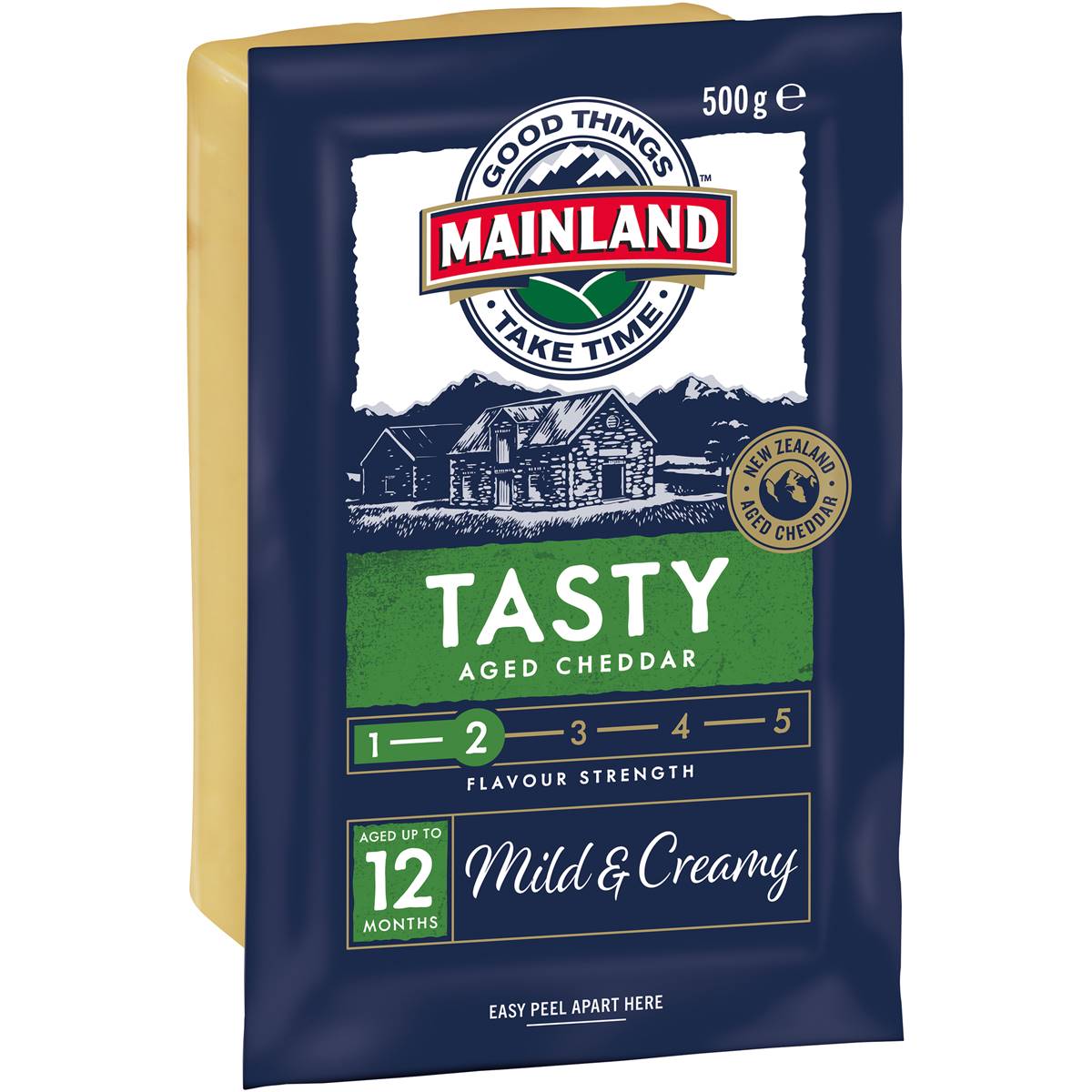 Mainland Cheddar Cheese Block Tasty 500g