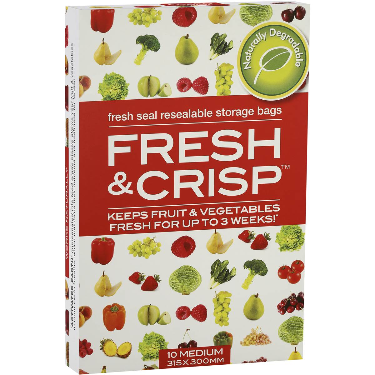 Fresh & Crisp Vegetable Storage Resealable Bags Multipack 8pkt