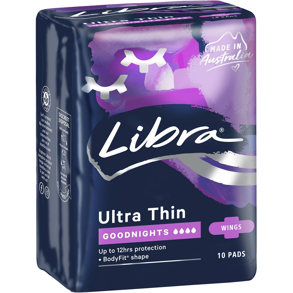 Libra Goodnights Pads Ultra Thin Wings 10pk