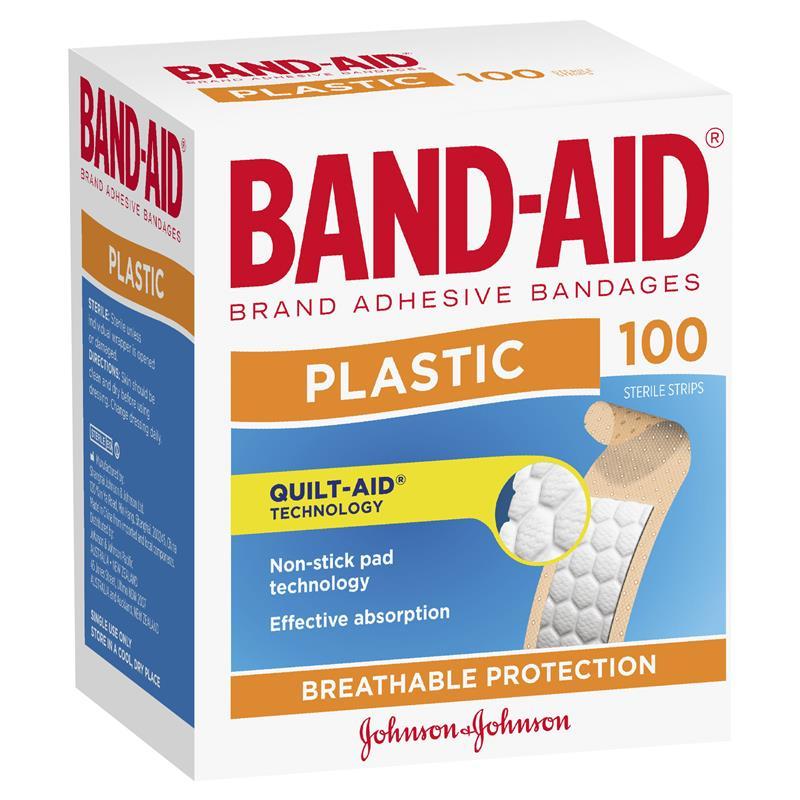 Band Aid Adhesive Bandages Plastic 100pk