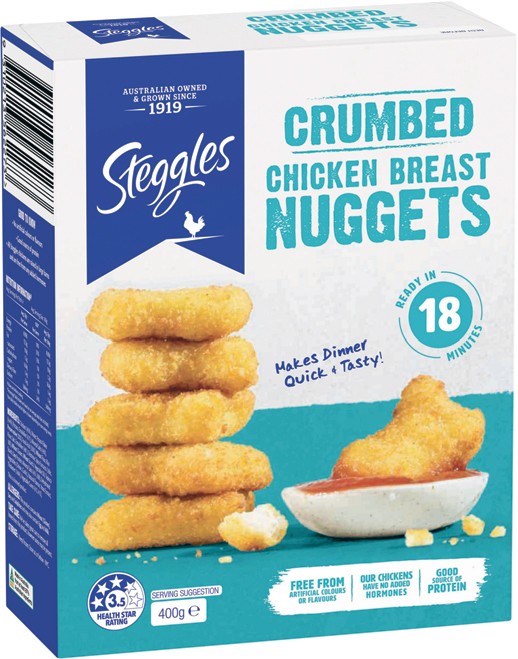 Steggles Chicken Breast Nuggets Crumbed 400g
