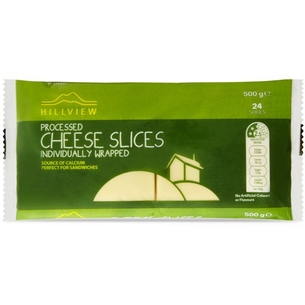 Hillview Cheese Slices Standard 500g