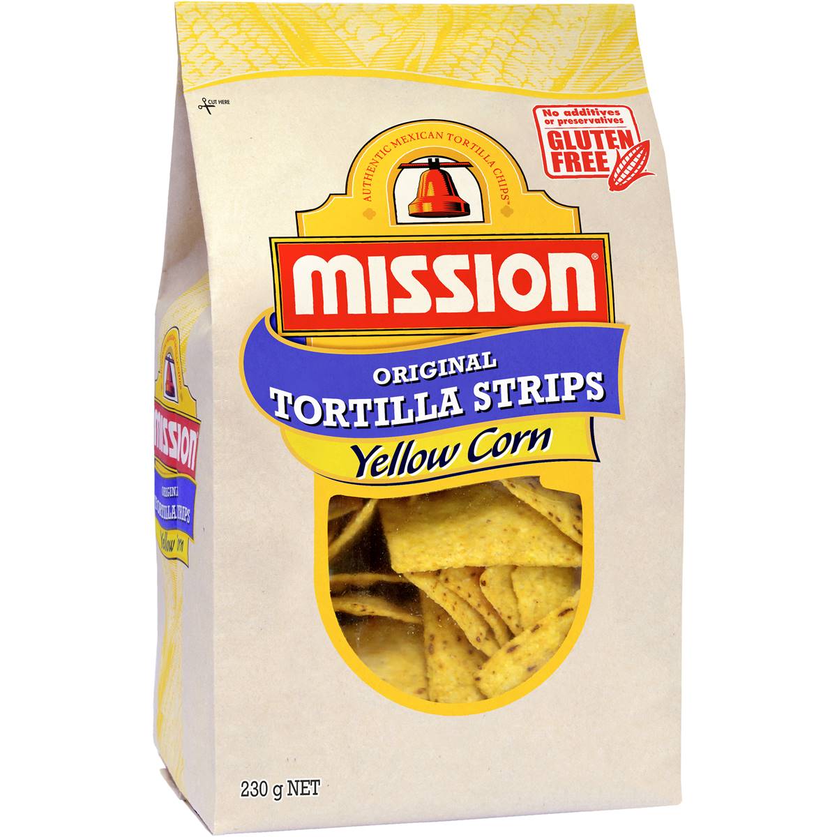 Mission Tortilla Strips Yellow Corn 230g