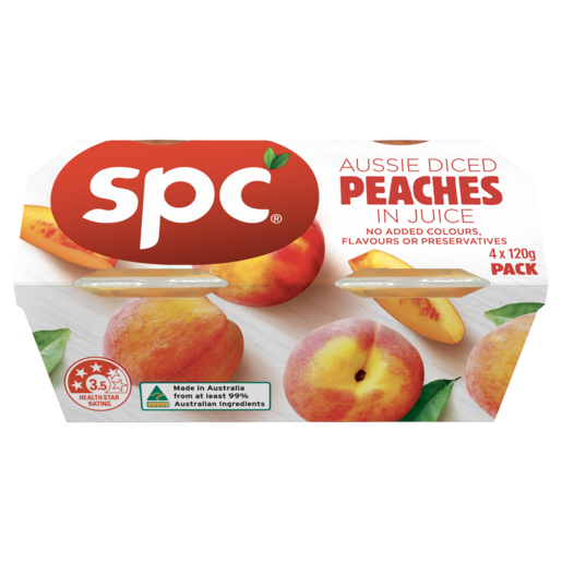 SPC Diced Peaches Juice 120g 4pk