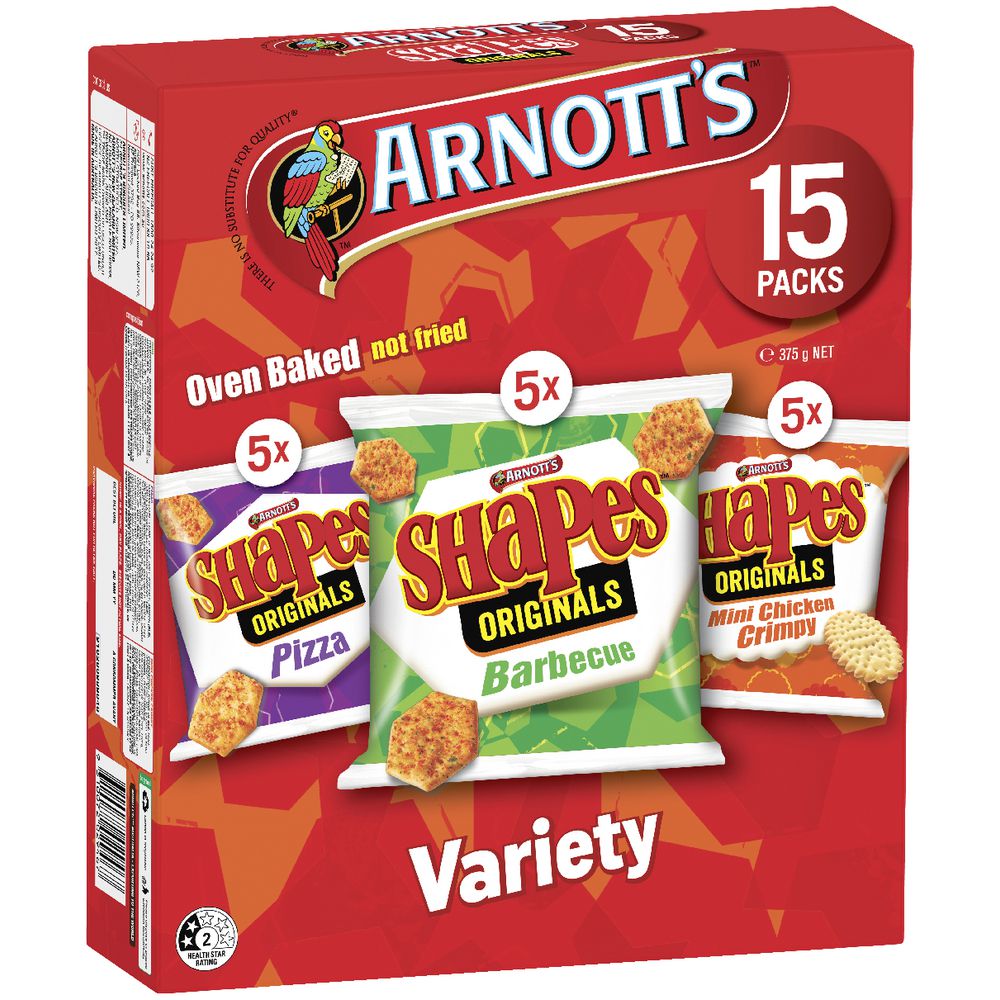 Arnotts Shapes Variety 375g 15pk