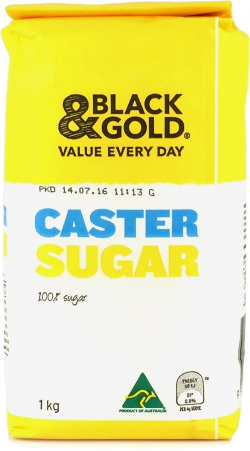 Black & Gold Caster Sugar 1kg