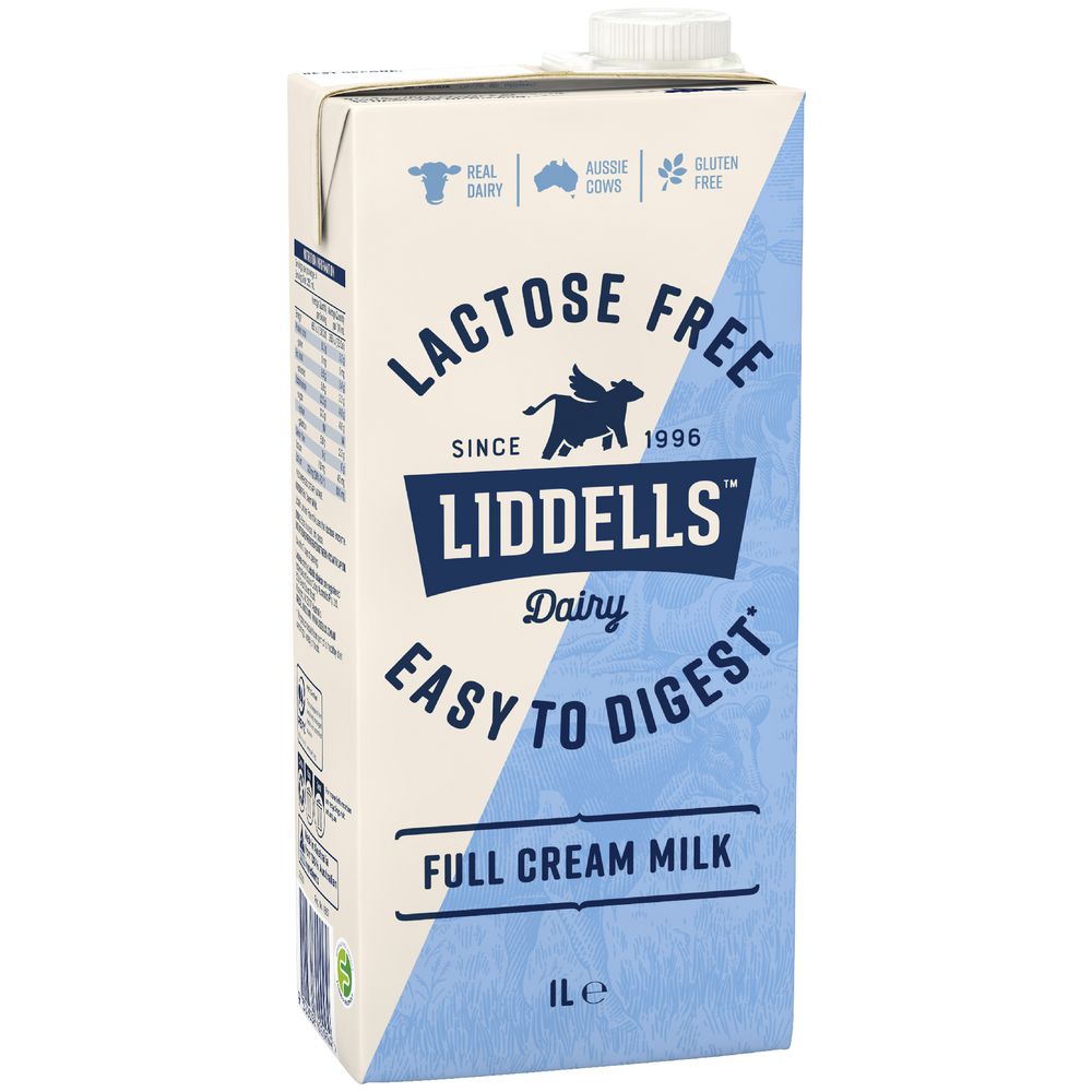 Liddells Lactose Free Full Cream Milk 1L