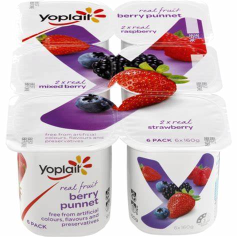 Yoplait Berry Punnet Yoghurt 160g 6pk