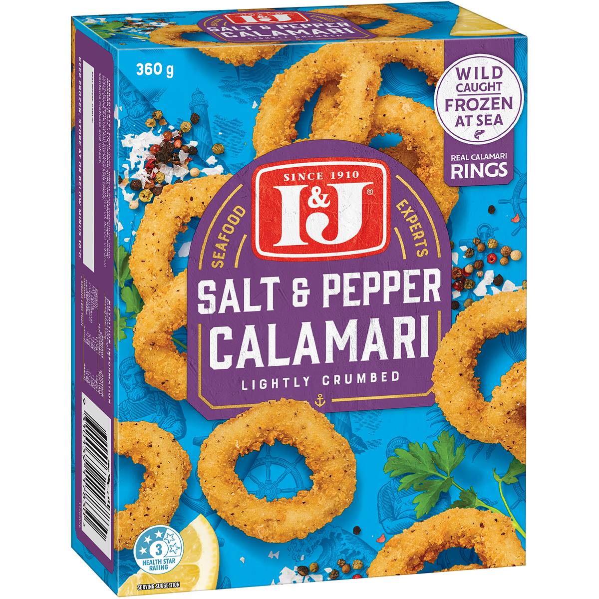 I&J Calamari Rings Salt & Pepper 360g