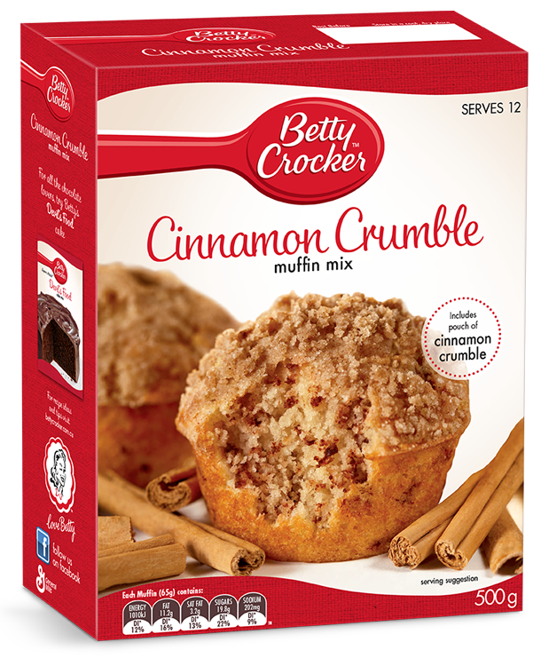 Betty Crocker Muffin Mix Cinnamon Crumble 500g
