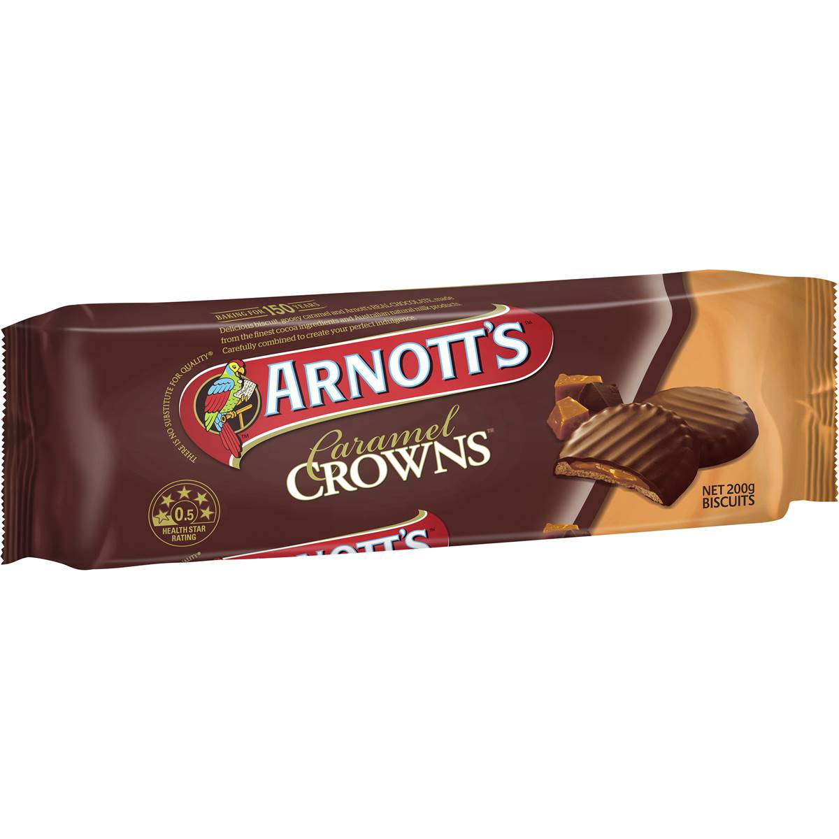 Arnotts Caramel Crowns Chocolate Biscuits 200g