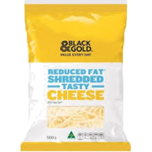 Black & Gold Reduced Fat Shredded Tasty Cheese 500g