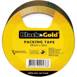 Black & Gold Packing Tape 48x50m 1pk