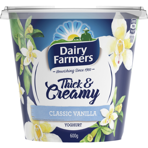 Dairy Farmers Thick & Creamy Yoghurt Classic Vanilla 600g