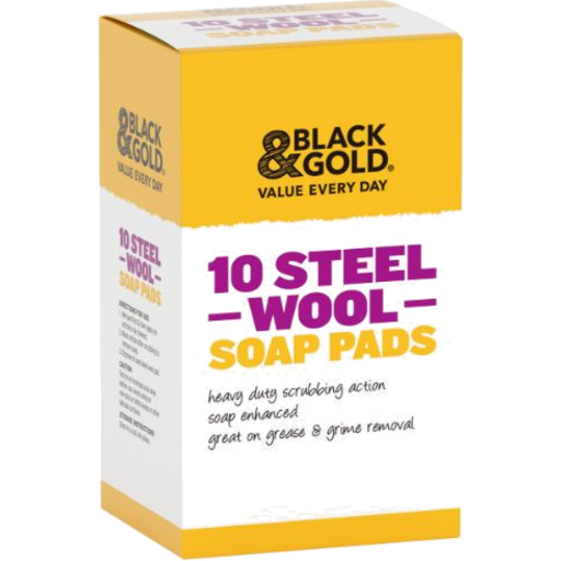 Black & Gold Steel Wool Soap Pads 10pk