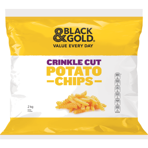Black & Gold Crinkle Cut Potato Chips 2kg