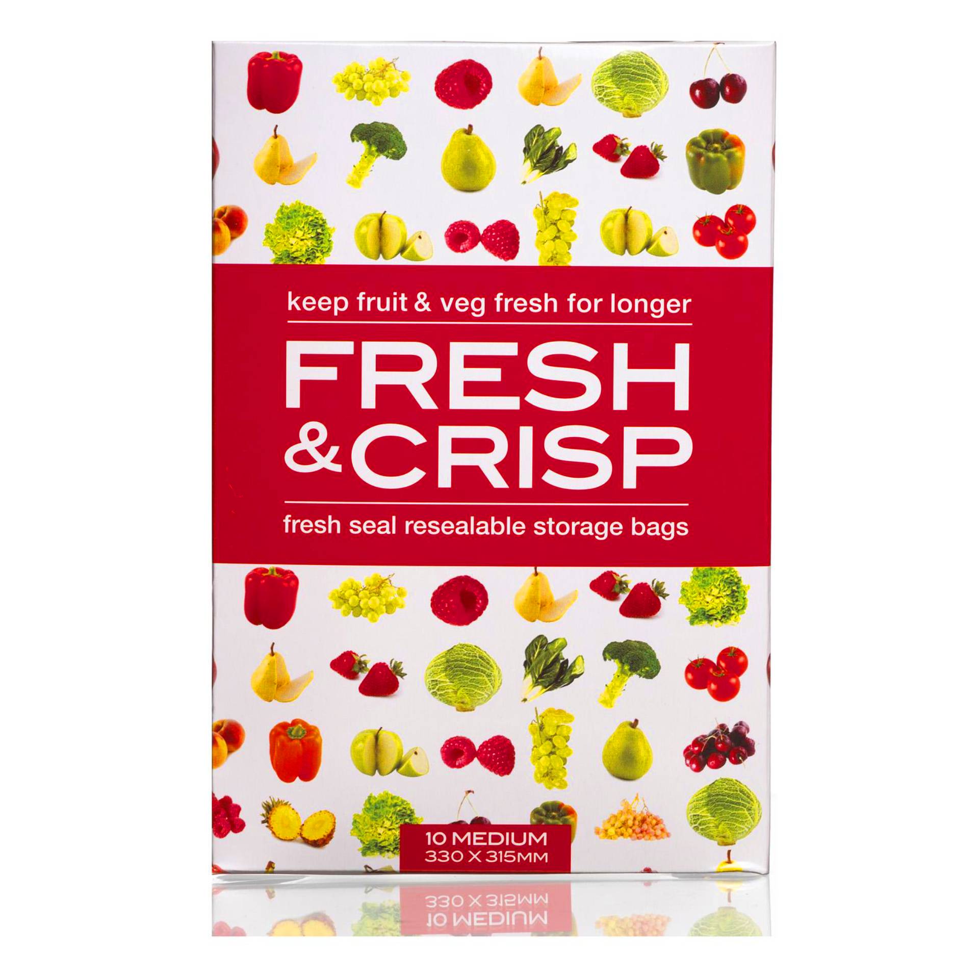 Fresh & Crisp Vegetable Storage Resealable bags Medium 10pkt