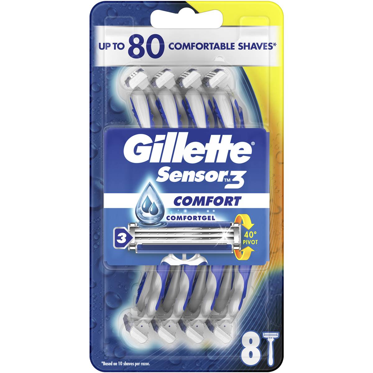 Gillette Sensor3 Comfort Razor 8pk