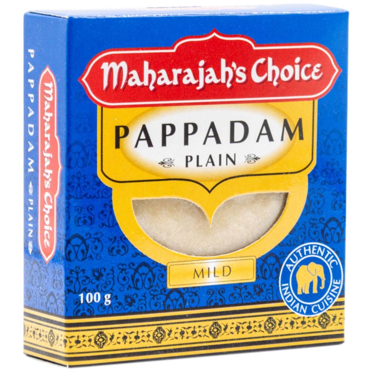 Maharajah's Choice Pappadam Plain Mild 100g