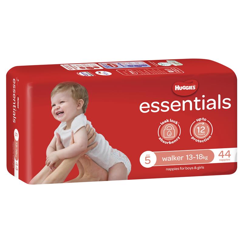 Huggies Essentials Nappy Size 5 Walker 44's