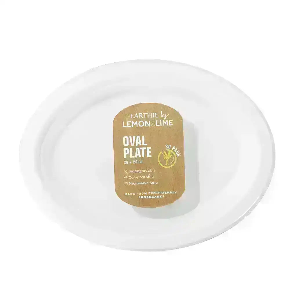 Lemon & Lime Disposable Oval Plate 26x22cm 30 Pack