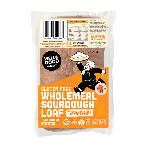 Well & Good Wholemeal Sourdough Loaf GF 500g