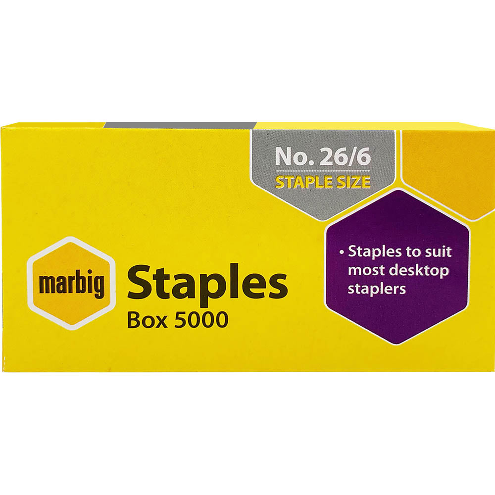 Marbig Staples 26/6 5000pk