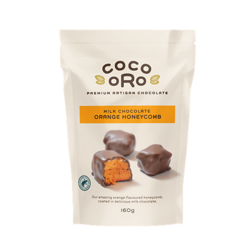 Coco Oro Honeycomb Milk Chocolate & Orange 160g