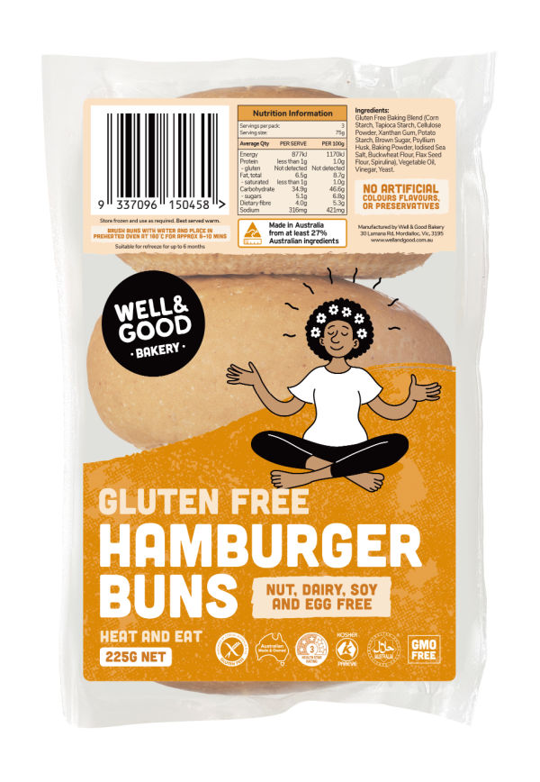 Well & Good Hamburger Buns GF 3pk