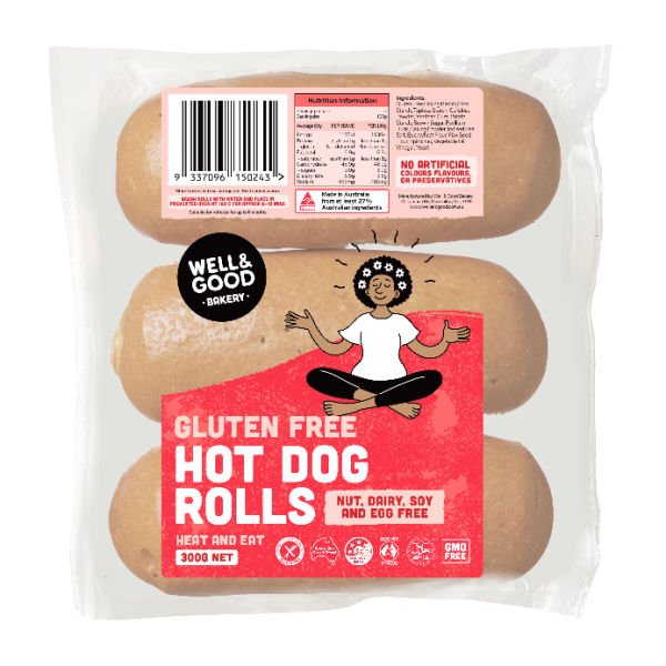 Well & Good Hot Dog Rolls GF 3pk