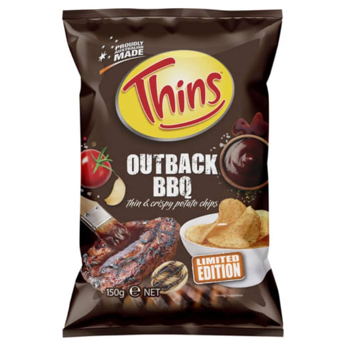 Thins Chips Outback BBQ 150g