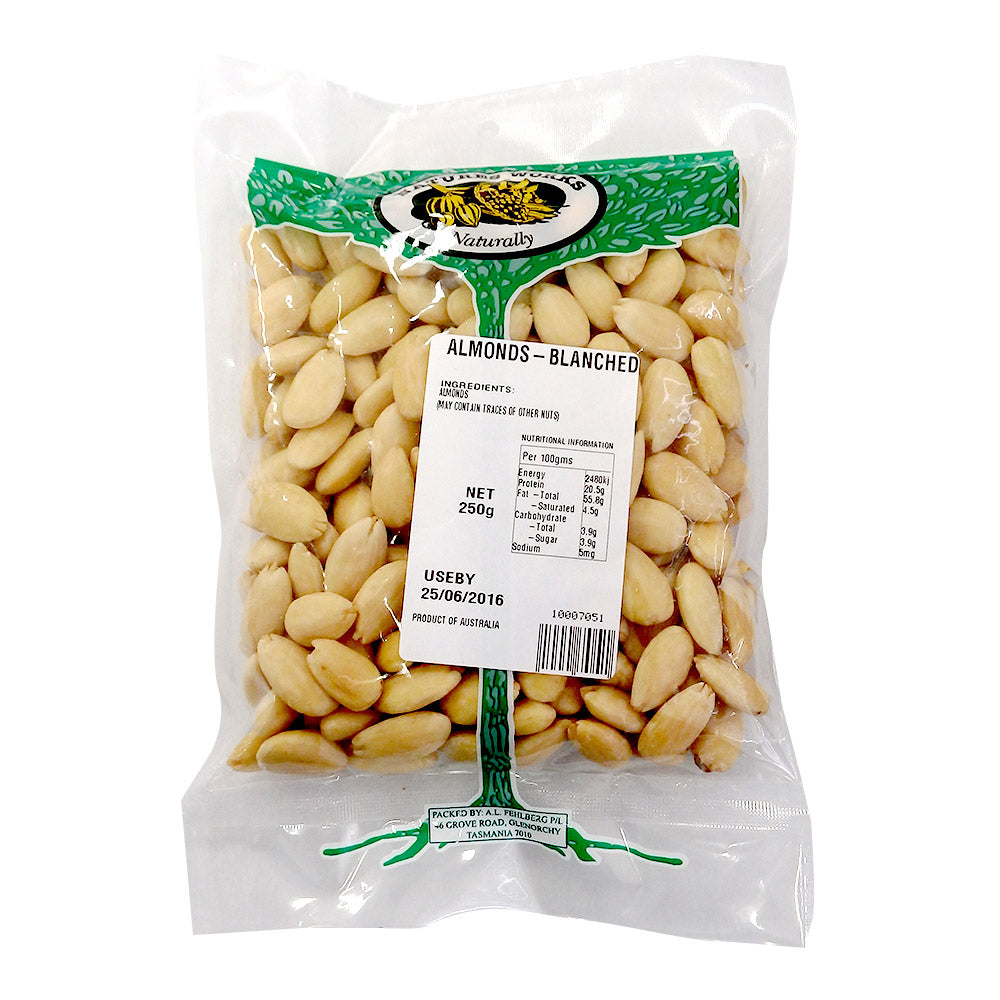 Natures Works Almonds Blanched 250g