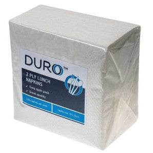 Duro Lunch Napkins 2 ply White 100pk