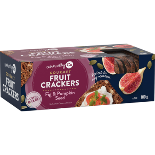 Community Co Gourmet Fruit Cracker Fig & Pumpkin 100g