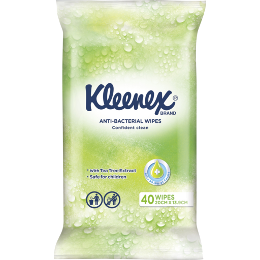 Kleenex Anti Bacterial Wipes 40pk