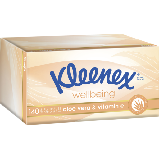 Kleenex Tissues 3 Ply Aloe Vera 140pk