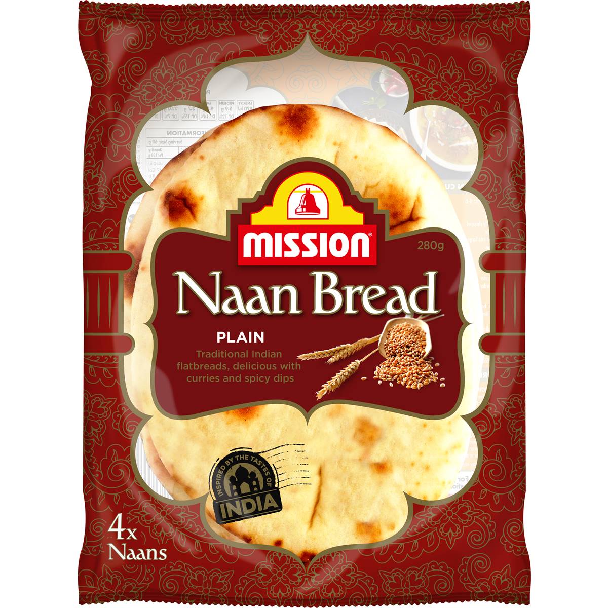 Mission Naan Plain 4pk