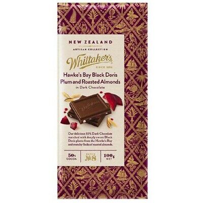 Whittakers Hawkes Bay Black Doris Plum & Roasted Almonds 100g