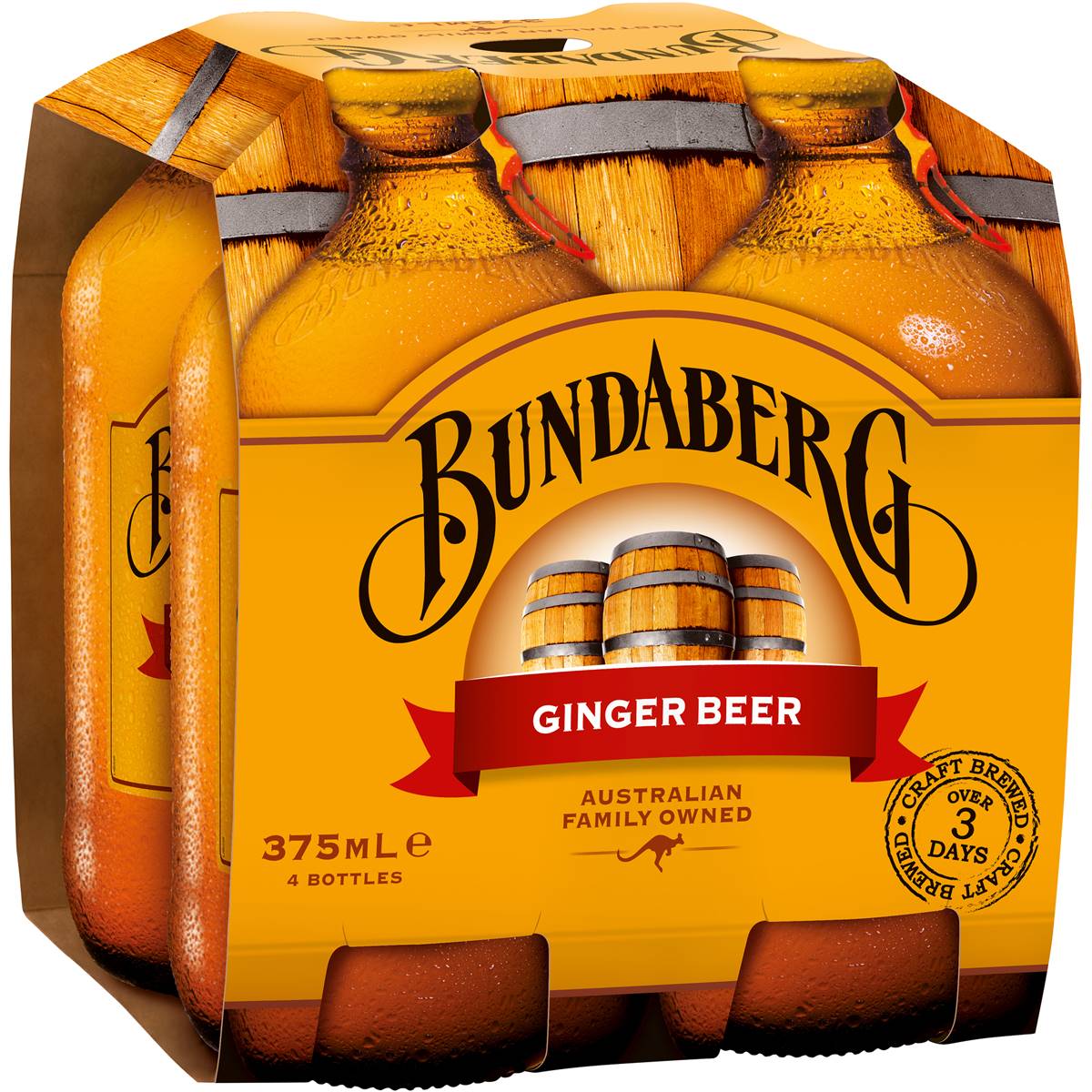 Bundaberg Ginger Beer 375ml 4pk