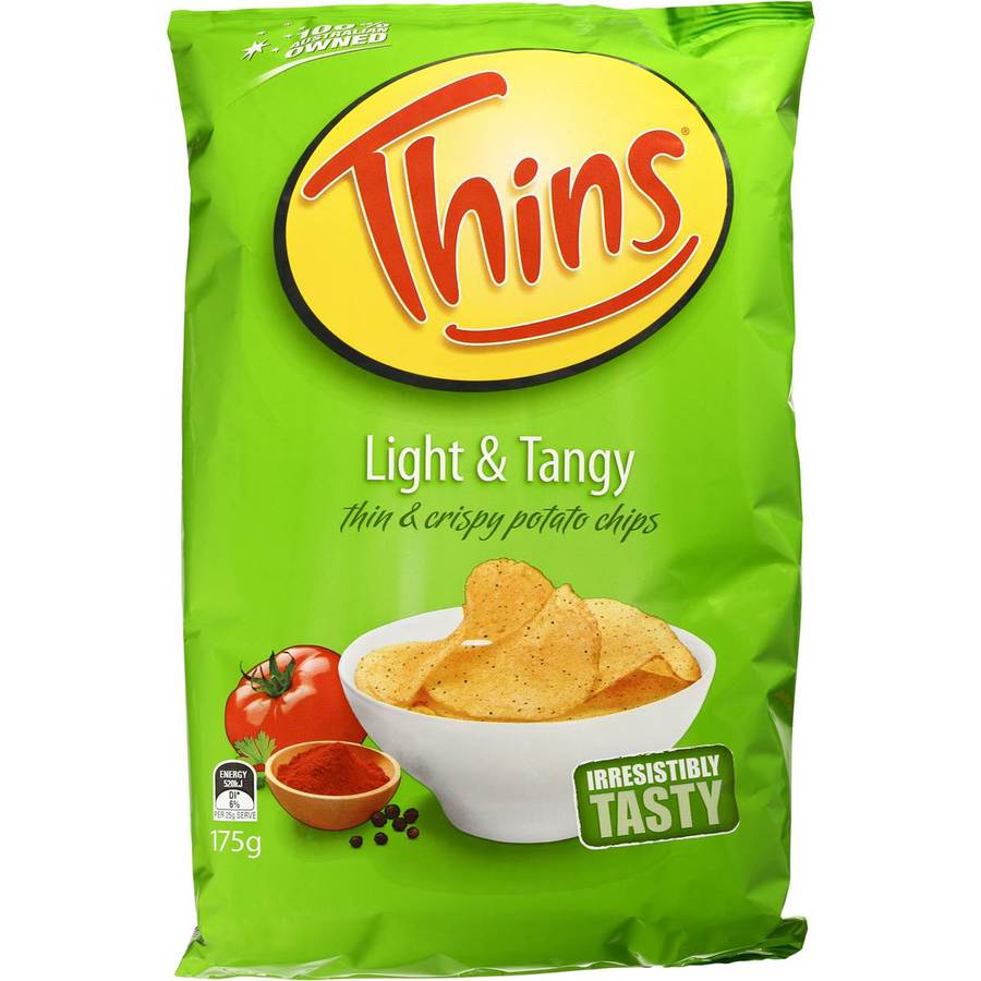 Thins Chips Light & Tangy 175g