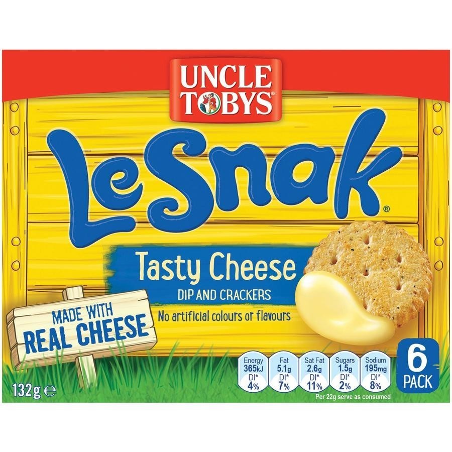 Uncle Tobys Le Snak Tasty Cheese 6pk