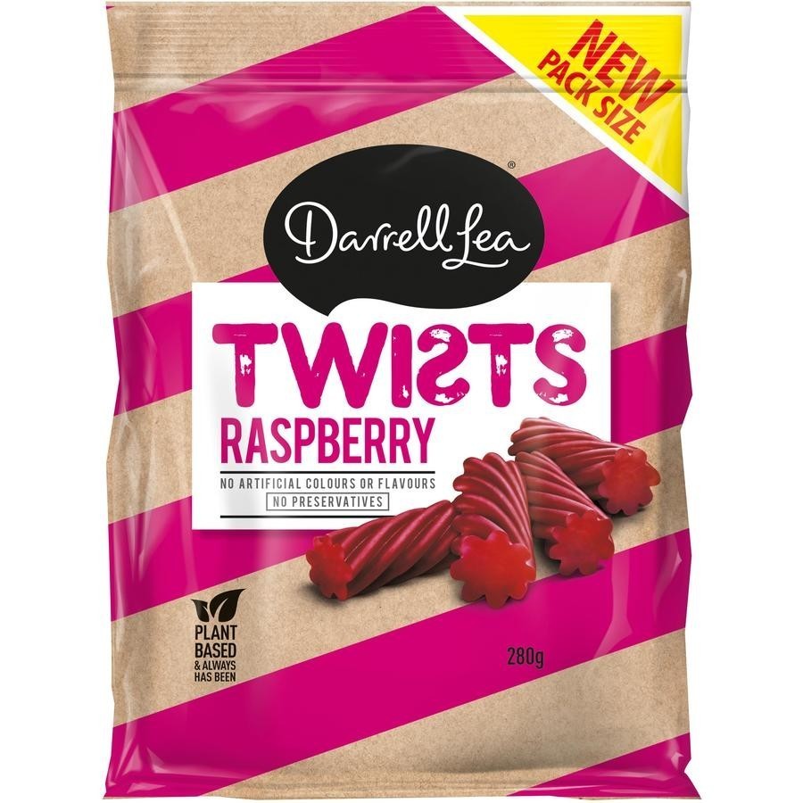 Darrell Lea Raspberry Twists 280g